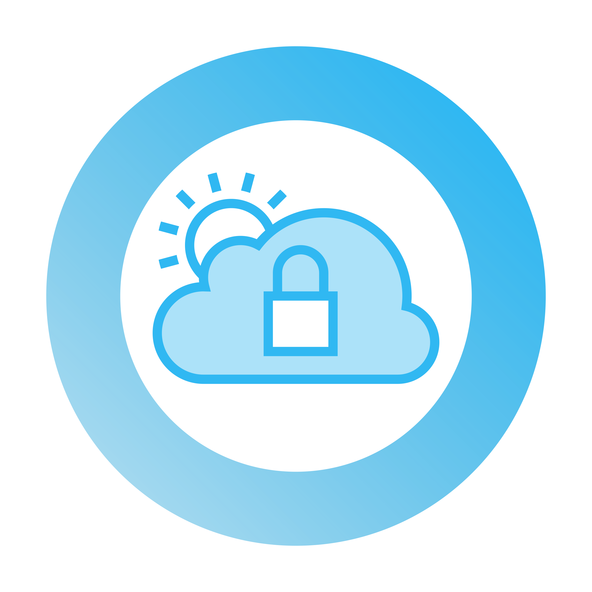 cloud security icon with lock 