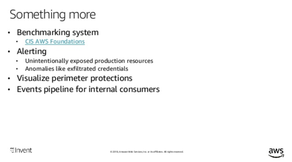 re:Invent AWS Foundations Benchmark slide