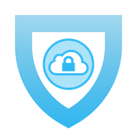 shield with cloud and lock icon inside